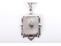 14k White Gold Art Deco Moissanite Pendant Necklace