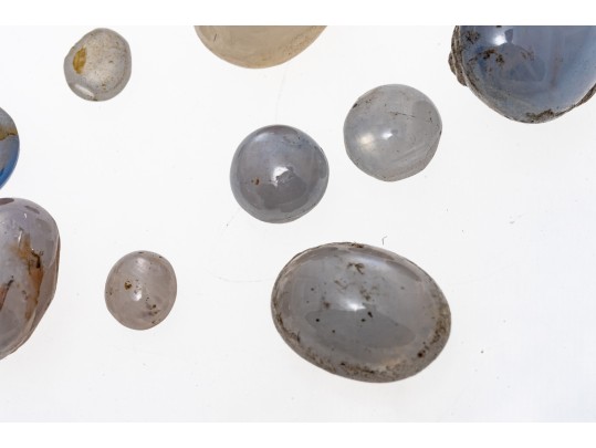 Loose Stones: Nine Sapphires, White To Pale Blue, 28.33 TCW