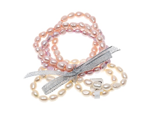 Siz Cultured Pearl Bracelets, White, Pink And Purple