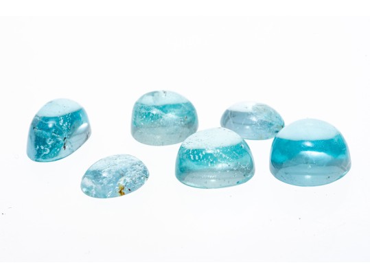 Loose Stones: 6 Cabochon Aquamarine, 28.56 TCW