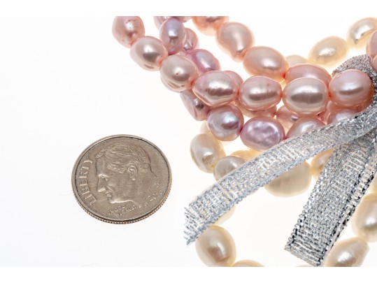 Siz Cultured Pearl Bracelets, White, Pink And Purple