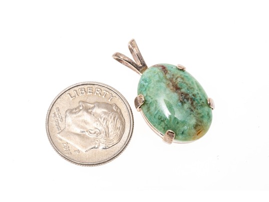 Sterling Silver And Dragon Blood Stone Pendant