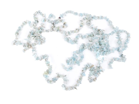 0.35 Lbs. Aquamarine Tumbled Stone Beads