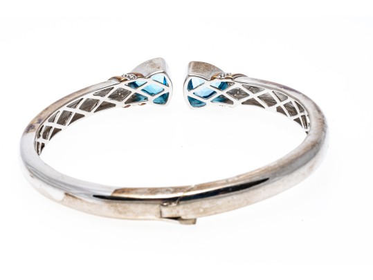 Polished Sterling Topaz Cuff Bracelet