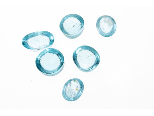 Loose Stones: 6 Cabochon Aquamarine, 28.56 TCW