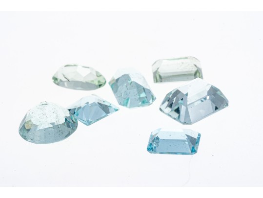Loose Stones: 7 Light Blue Aquamarines, 14.9 TCW