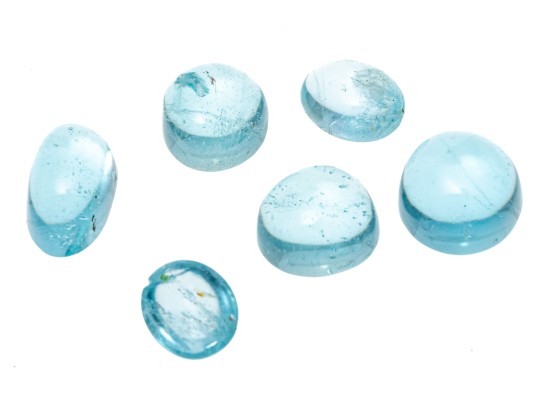 Loose Stones: 6 Cabochon Aquamarine, 28.56 TCW