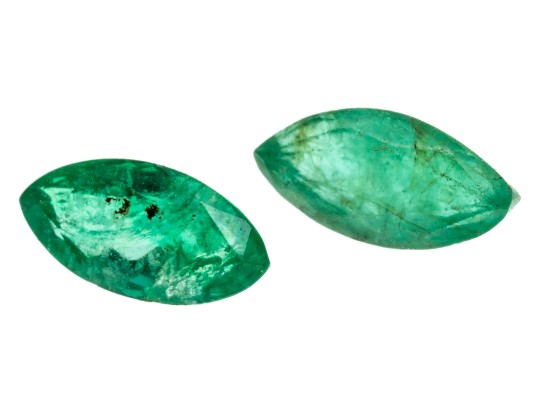 Loose Stones: Two Medium Green, Marques Emeralds, 0.86 TCW