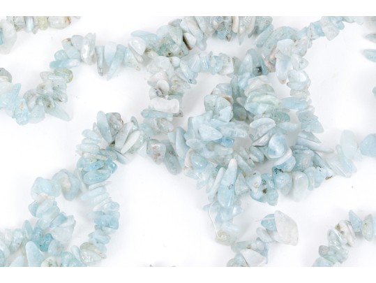 0.35 Lbs. Aquamarine Tumbled Stone Beads
