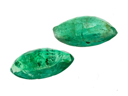 Loose Stones: Two Medium Green, Marques Emeralds, 0.86 TCW