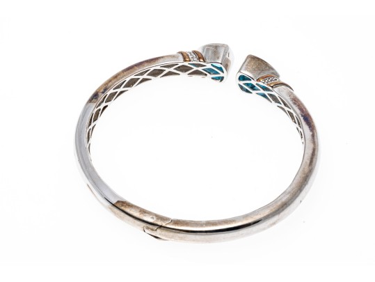 Polished Sterling Topaz Cuff Bracelet