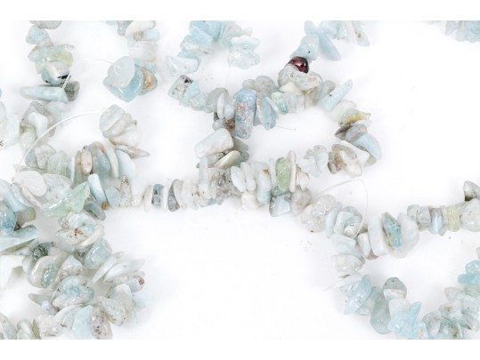 0.35 Lbs. Aquamarine Tumbled Stone Beads
