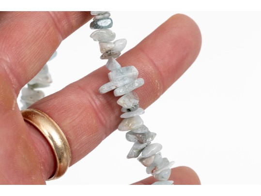 0.35 Lbs. Aquamarine Tumbled Stone Beads