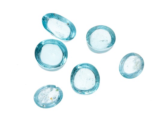 Loose Stones: 6 Cabochon Aquamarine, 28.56 TCW