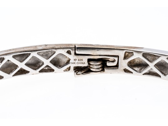 Polished Sterling Topaz Cuff Bracelet