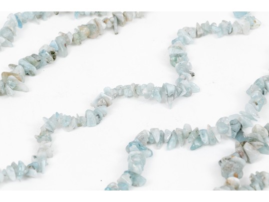 0.35 Lbs. Aquamarine Tumbled Stone Beads