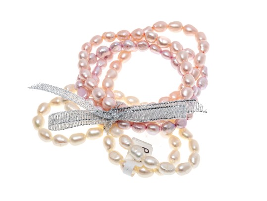 Siz Cultured Pearl Bracelets, White, Pink And Purple