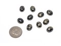 Loose Stones: Ten Oval Cabochon Cut Pyrite Stones, 45.2 TCW