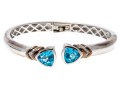 Polished Sterling Topaz Cuff Bracelet