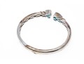 Polished Sterling Topaz Cuff Bracelet