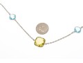 Stationed Peridot And Topaz Sterling Silver Necklace