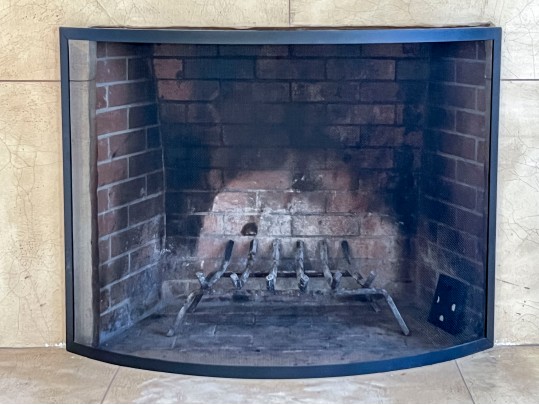 Vintage Demilune Shaped Fire Screen 