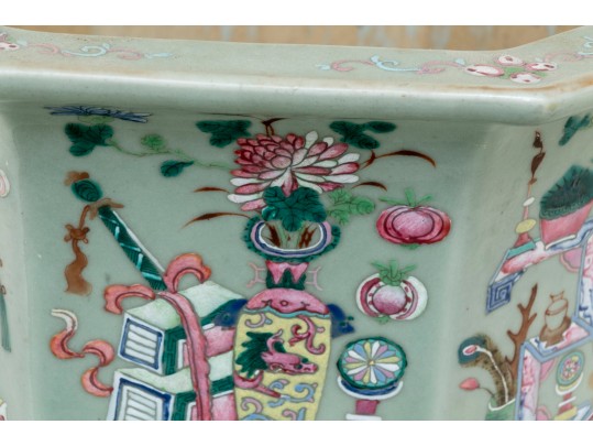 Chinese Decorated Celadon Jardiniere