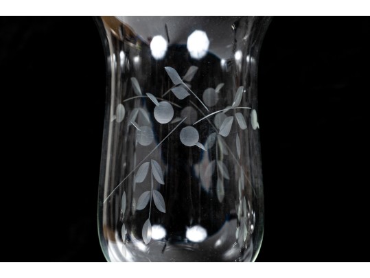 Collection Of Four Weighted Sterling Silver & Glass Hurricane Lamps