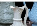 Collection Of 4 Antique, English Monochrome Glazed Parian Ware Ceramic Ewers