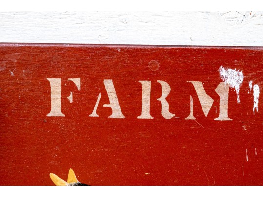 Two Vintage Painted Wood Farm Signs- Milk And Eggs