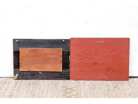 Two Vintage Painted Wood Farm Signs- Milk And Eggs