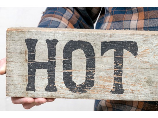 Vintage Painted Wood Sign- Hot Dogs