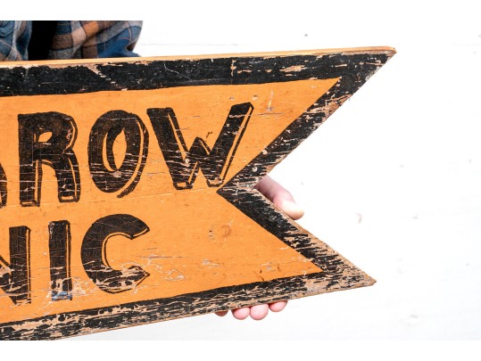 Vintage Painted Wood Sign- Directions To A Picnic