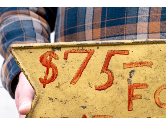 Painted Iron Sign, Boat Season Fee