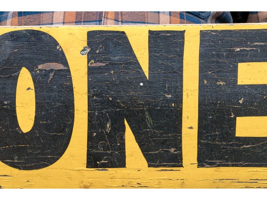 Vintage Painted Wood Sign- Honey