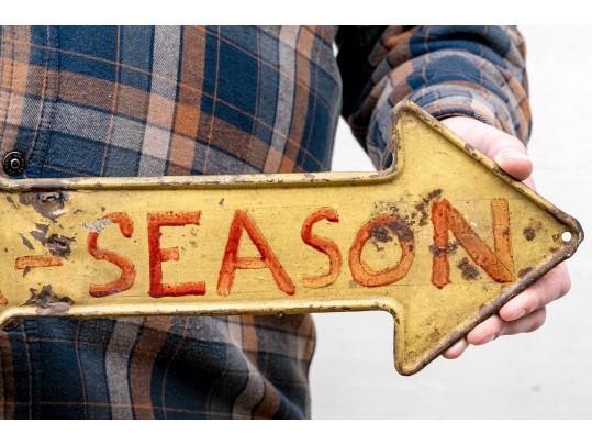 Painted Iron Sign, Boat Season Fee