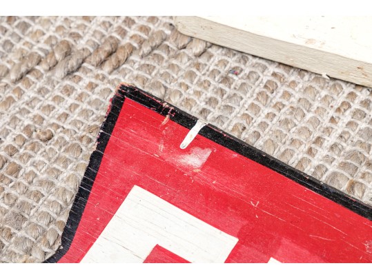 Two Vintage Painted Wood Directional Signs