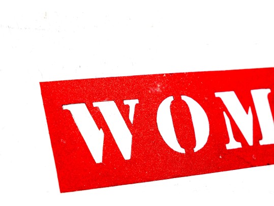 Vintage Painted Wood Sign- Women