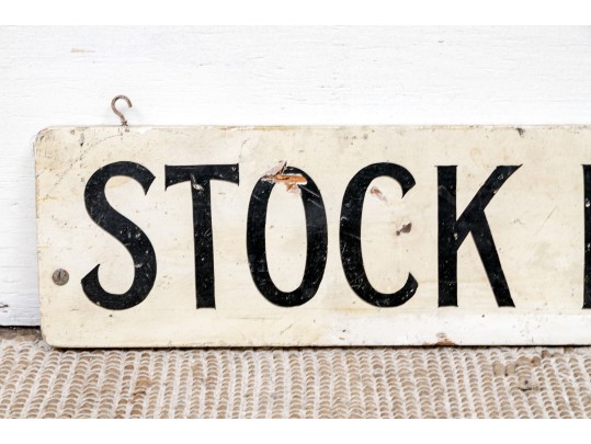 Vintage Painted Wood Sign- Stock Room