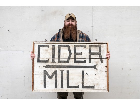 Vintage Painted Wood Sign, Cider Mill
