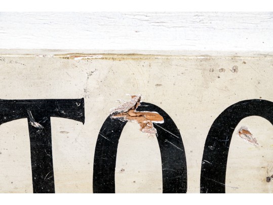 Vintage Painted Wood Sign- Stock Room