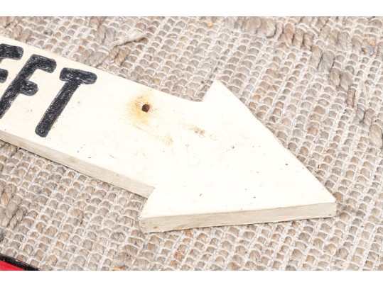 Two Vintage Painted Wood Directional Signs