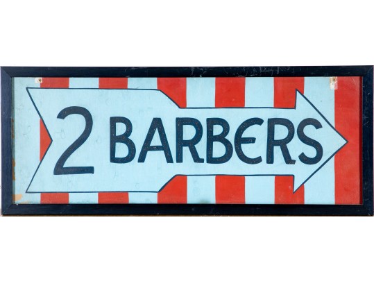 Vintage Framed Barber Shop Sign