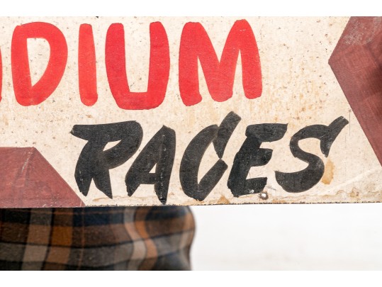 Vintage Painted Metal Auto Racing Sign