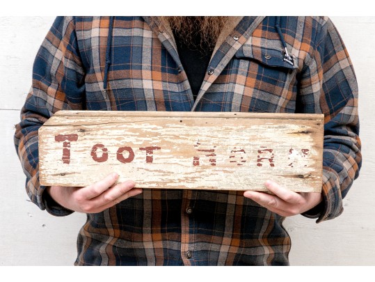Painted Wood Sign- Toot Here