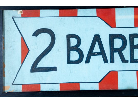 Vintage Framed Barber Shop Sign