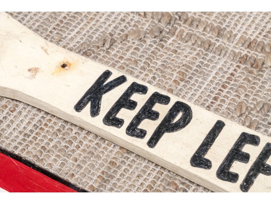 Two Vintage Painted Wood Directional Signs