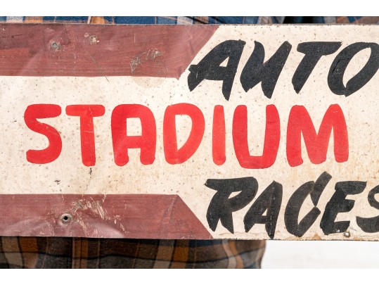 Vintage Painted Metal Auto Racing Sign