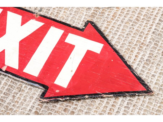 Two Vintage Painted Wood Directional Signs