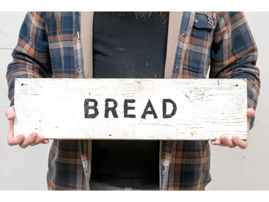 Vintage Painted Wood Sign- Bread